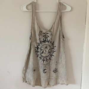 Urban Outfitter Soft Printed Scooped Tank